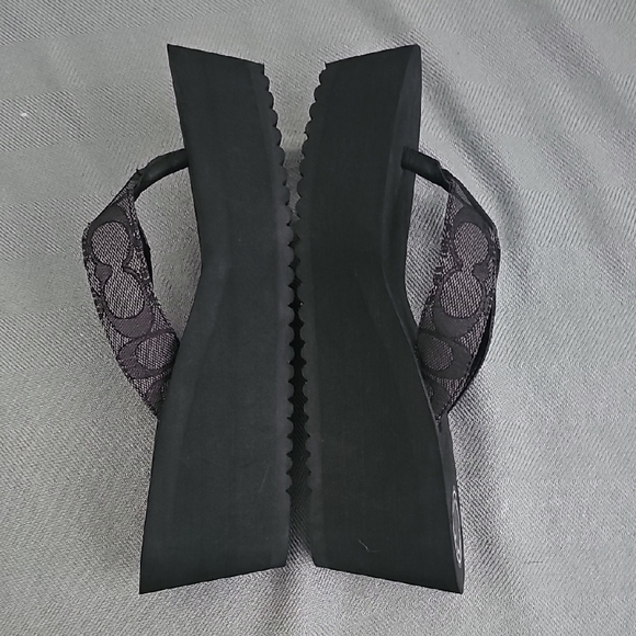 Coach women's black Jen slip-on wedge Flip Flop Sandal Platform - Picture 6 of 9